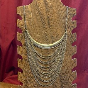 gold Chain waterfall Necklace 19” + 6” drop